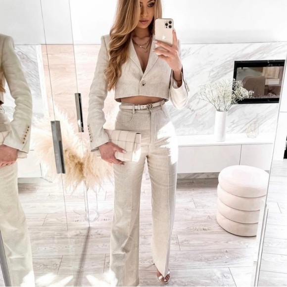 Zara SET Short Blazer & Pants Bloggers’ Favorite Rare Find Size XL - Picture 1 of 16